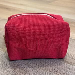 New Dior Beauty Red Pouch Makeup Cosmetic Bag Toiletry Case